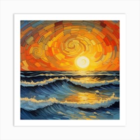 Sunset On The Ocean 1 Art Print