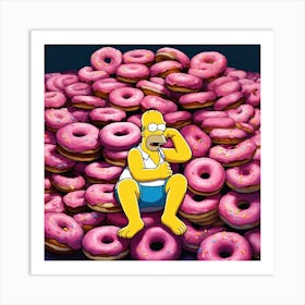 Simpsons Donuts 1 Art Print