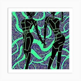 Two Women Holding Hands Art Print