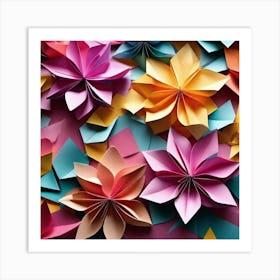 Origami Flowers 1 Art Print