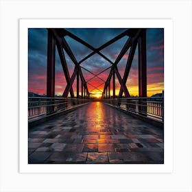 Sunset Over The Bridge Art Print