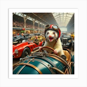 Ferret In A Car Art Print