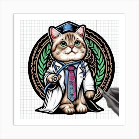 Doctor Cat 8 Art Print