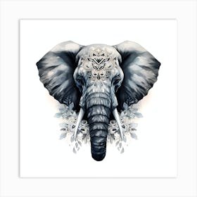 Elephant Series Artjuice By Csaba Fikker 008 Art Print