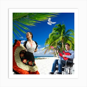 Woman In A Wheelchair Art Print