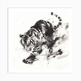 Tiger Ink Painting Art Print