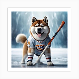 Hockey Dog Art Print