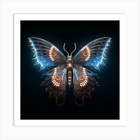 Moth made of Light Art Print