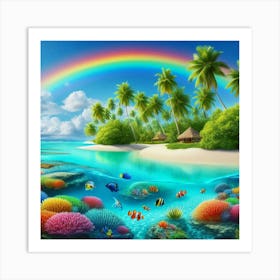 Rainbow Over The Ocean 1 Art Print