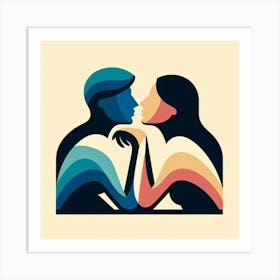 Couple Kissing 3 Art Print