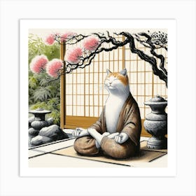 Zen Cat Art Print