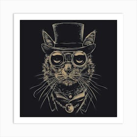 Steampunk Cat 42 Art Print