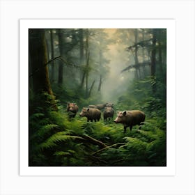 Pigs In The Forest art print Art Print