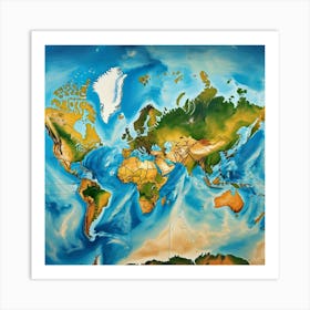 World Map 35 Art Print