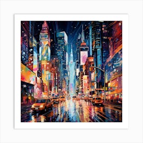 New York City At Night 4 Art Print