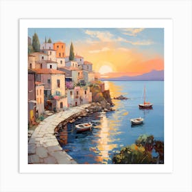 Idyllic Gardens in Colorful Serenity Art Print