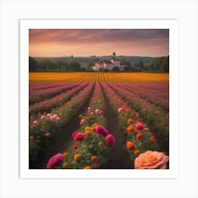 Field Of Roses Art Print