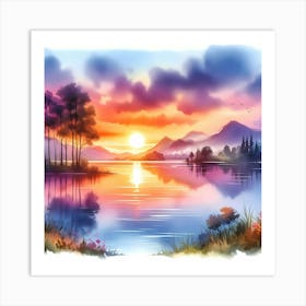 Sunset Painting 6 Art Print