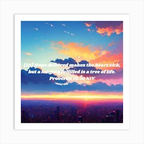 Sunset With Bible Verse Art Print