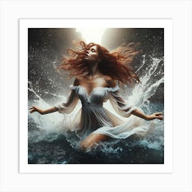 Woman In The Water 3 Art Print