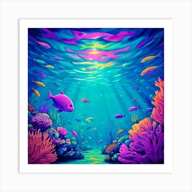 Coral Reef Painting Art Print