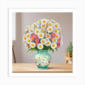 Daisies In A Vase 1 Art Print