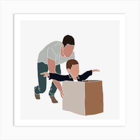 Man Lifting Child Out Of Box Father's Day Art Print