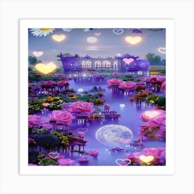 Roses In The Water Art Print