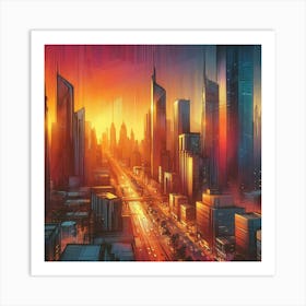 Vibrant cityscape 7 Art Print