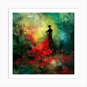 Woman In Red Dress 2 Art Print