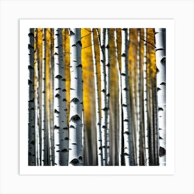 Birch Trees In Autumn 18 Art Print