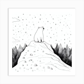 Polar Bear In The Snow Art Print