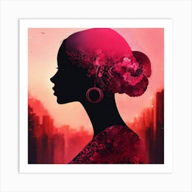 Abstract Silhouette Of A Woman Art Print