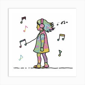 Music Girl Art Print