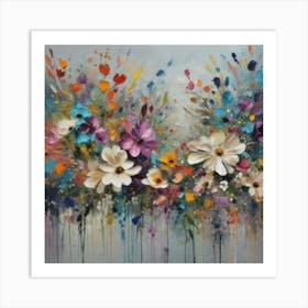 Flowers In The Rain Art Print