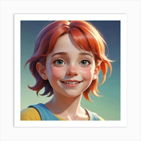 Girl With Red Hair Art Print