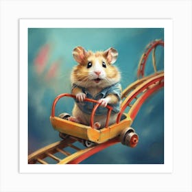 Hamster On Roller Coaster 3 Art Print