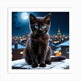 Gorgeous Black Cat Art Print