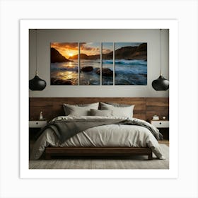 Sunset At The Beach 3 Art Print