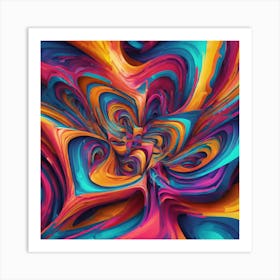 Vibrant Abstract Line Drawing With Bold Intersecting Strokes (15) Art Print