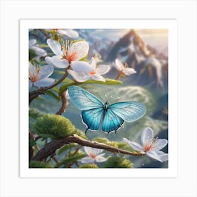 Butterfly In The Mountains Art Print