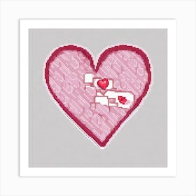 Pixel Heart Art Print