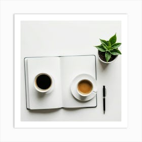 Coffee And Notebook 4 Art Print