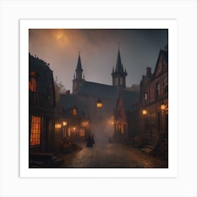 Salem At Night Art Print