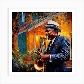 Saxophone Player By Daniel Art Print