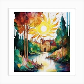 Watercolor landscapes 9 Art Print