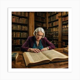 The Elderly Lady Librarian 037 Art Print