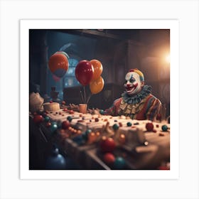 Clown In A Bar Art Print