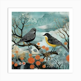 Bird In Nature Robin 7 Art Print