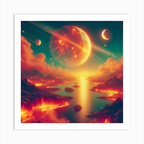 Moon of fire 1 Art Print